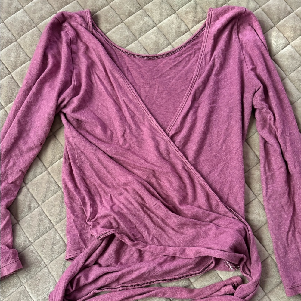 Bohemian Folk Clothing wrap shirt size Small color Rhubarb. Lightly worn